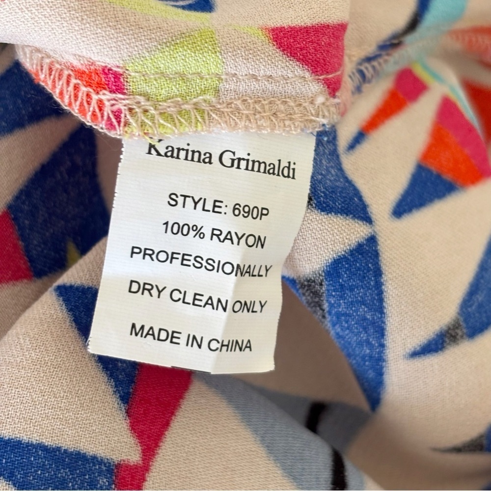 Karina Grimaldi Vibrant Geometric Print Romper Small Nautical Summer - Picture 6 of 6